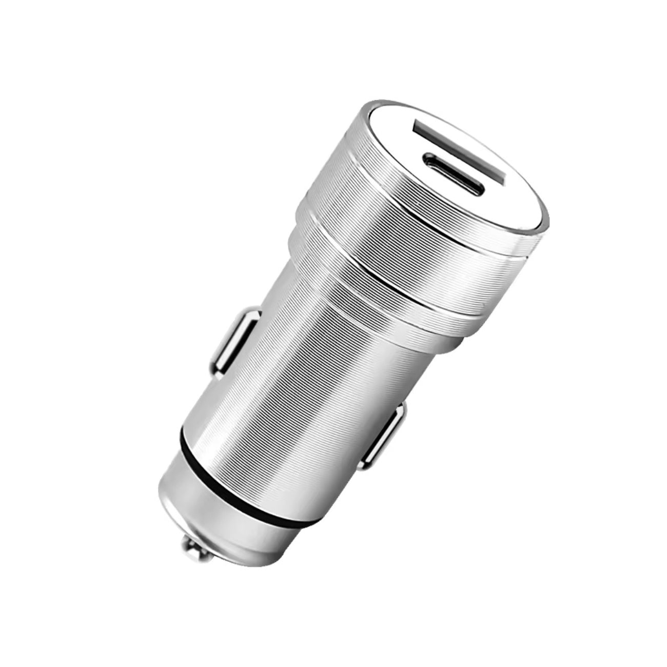 Power Delivery Dual Ports of USB and Type-CCar Charger/ Adapter In Silver (12pcs) - Premium & Reliable