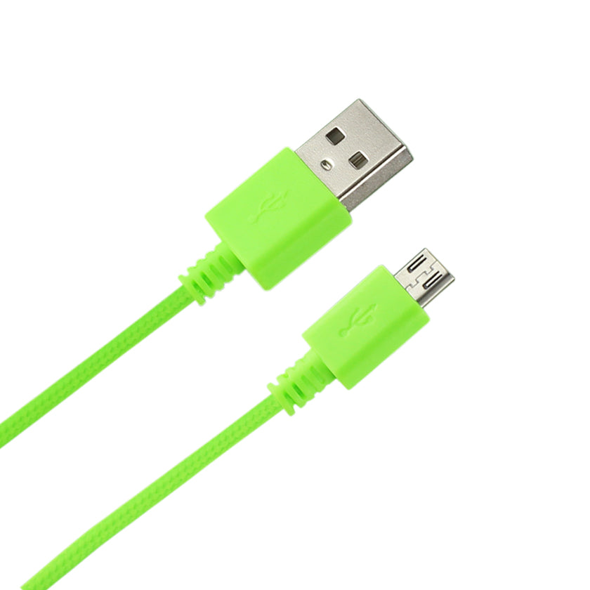 Braided Micro Usb Data Cable 3.3 Feet In Green - Premium & Reliable