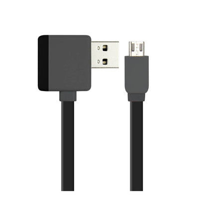 MICRO USB PIGGYBACK FLAT LIBERATOR USB CABLE 3.2FT IN BLACK - Crystal Clear & Reliable