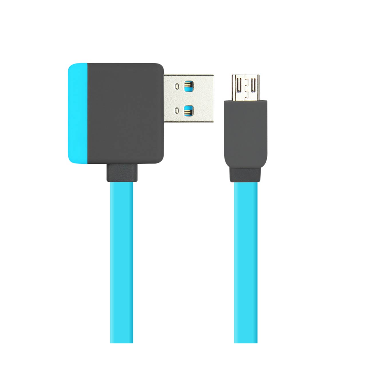 MICRO USB PIGGYBACK FLAT LIBERATOR USB CABLE 3.2FT IN BLACK - Crystal Clear & Reliable