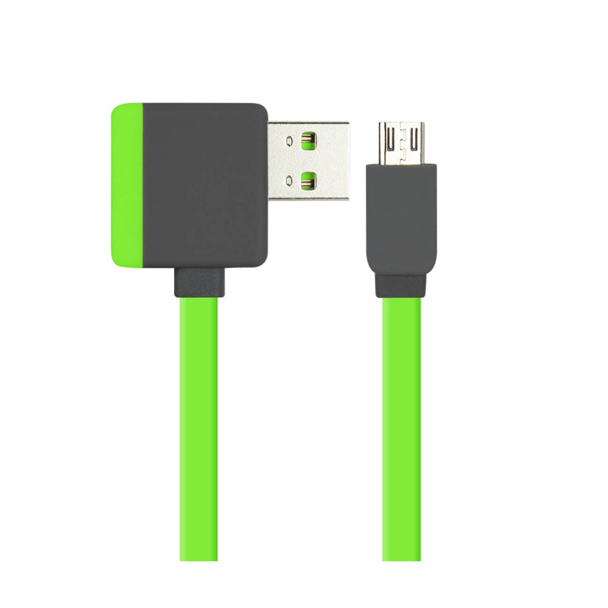 MICRO USB PIGGYBACK FLAT LIBERATOR USB CABLE 3.2FT IN GREEN - Shockproof & Reliable