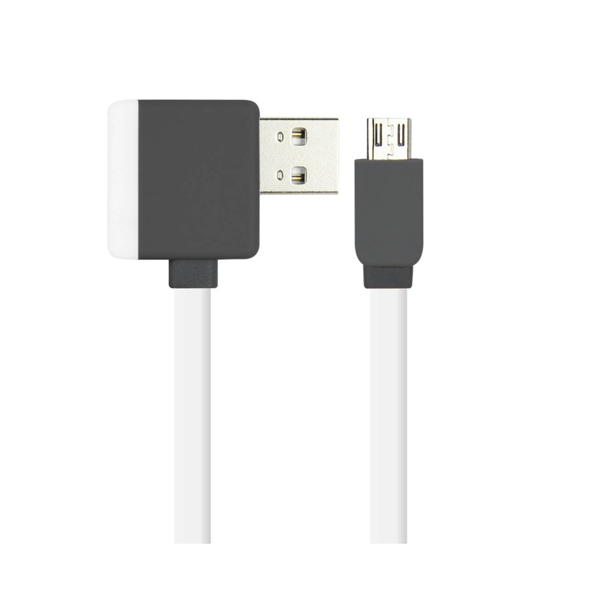 MICRO USB PIGGYBACK FLAT LIBERATOR USB CABLE 3.2FT IN WHITE - Heavy Duty & Reliable