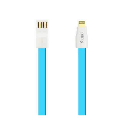 8 PIN FLAT MAGNETIC GOLD PLATED USB DATA CABLE 0.7 FOOT IN BLUE - Heavy Duty & Reliable