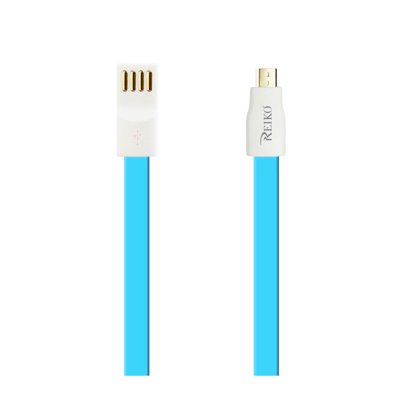 FLAT MAGNETIC GOLD PLATED MICRO USB DATA CABLE 0.7 FOOT IN BLUE - Ultra-Slim & Reliable