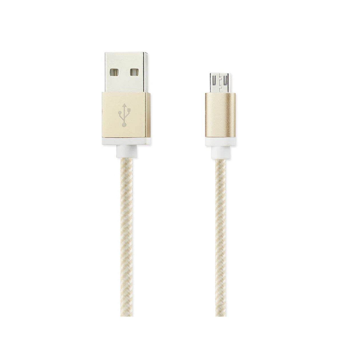 3.3FT NYLON BRAIDED MICRO USB CHARGING & SYNC DATA CABLE FOR ANDROID PHONES IN GOLD - Heavy Duty & Reliable