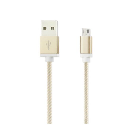 3.3FT NYLON BRAIDED MICRO USB CHARGING & SYNC DATA CABLE FOR ANDROID PHONES IN GOLD - Heavy Duty & Reliable