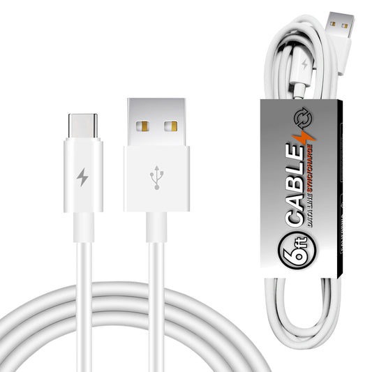 6 FT PVC Material TYPE C USB 2.0 Data Cable In White in simple packaging-DC27A-6FTTYPECWH - Premium & Reliable