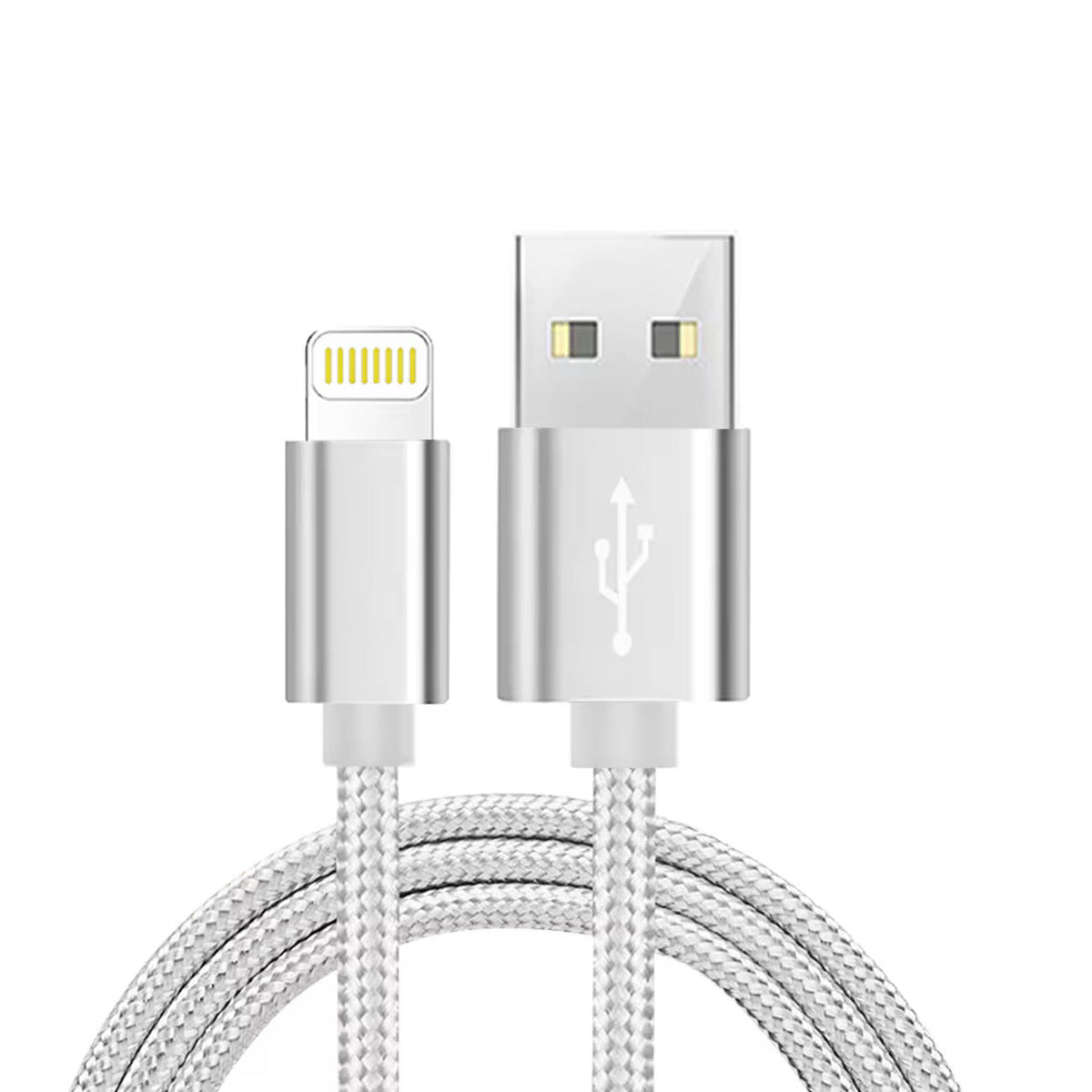 8-PIN Fast Charge/Sync Cable 6.5 ft In Silver - Crystal Clear & Reliable