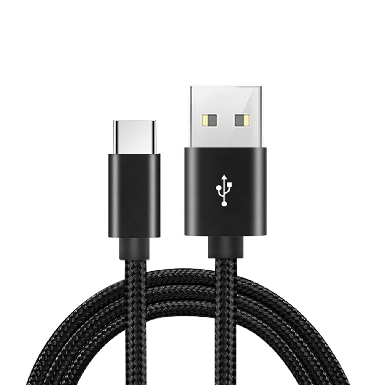 USB-C Fast Charge/Sync Cable 6.5 ft in Black - Heavy Duty & Reliable