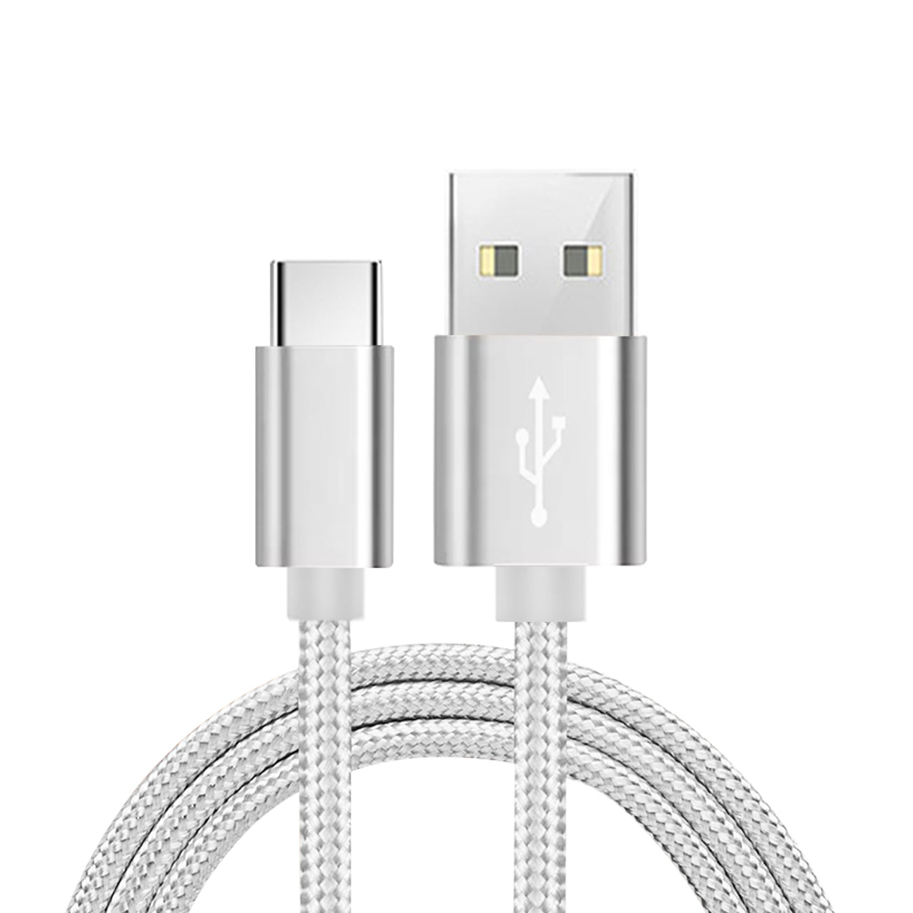 USB-C Fast Charge/Sync Cable 6.5 ft in Silver - Crystal Clear & Reliable