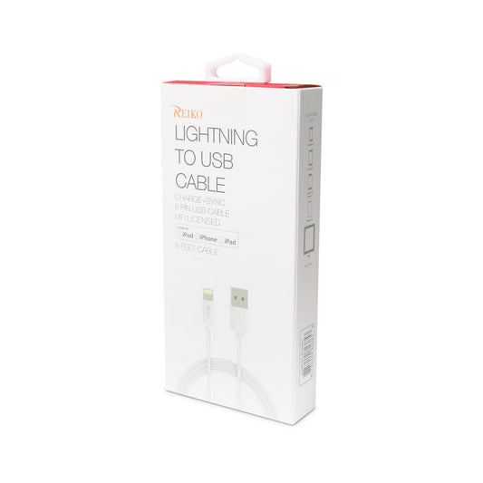 IPHONE 6FT LIGHTING CERTIFIED USB DATA CABLE IN WHITE - Ultra-Slim & Reliable