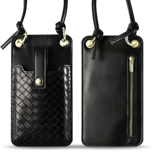 Leather Crossbody Phone Wallet Large Purse In Black•?ö7.0 INCH) - Ultra-Slim & Reliable