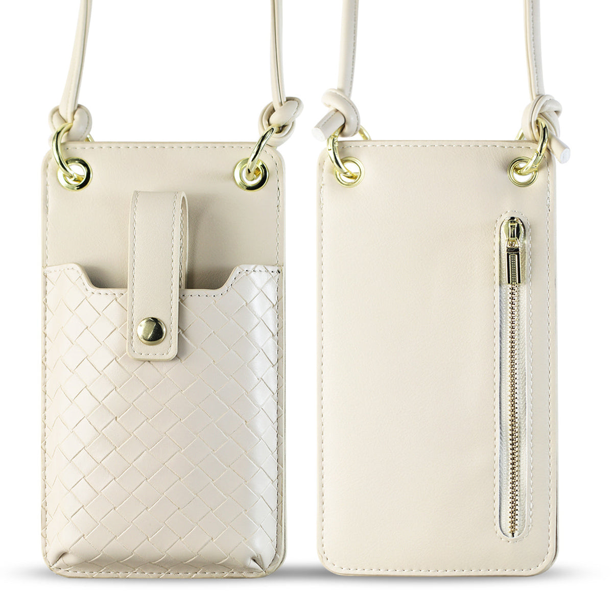 Leather Crossbody Phone Wallet Large Purse In White•?ö7.0 INCH) - Ultra-Slim & Reliable