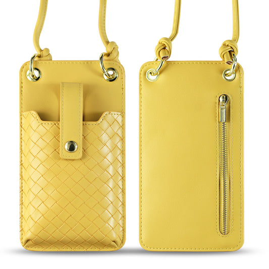 Leather Crossbody Phone Wallet Large Purse In Yellow•?ö7.0 INCH) - Crystal Clear & Reliable