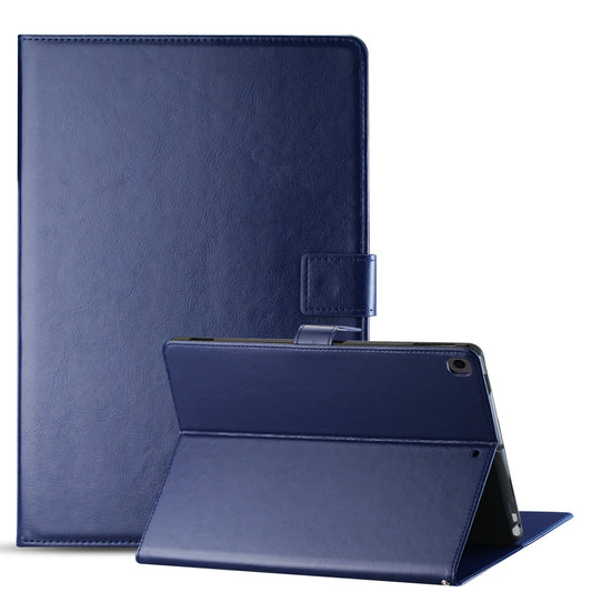 Leather Folio Cover Protective Case for 10.2" iPad 8 2020 or iPad 7 2019 In Navy - Crystal Clear & Reliable