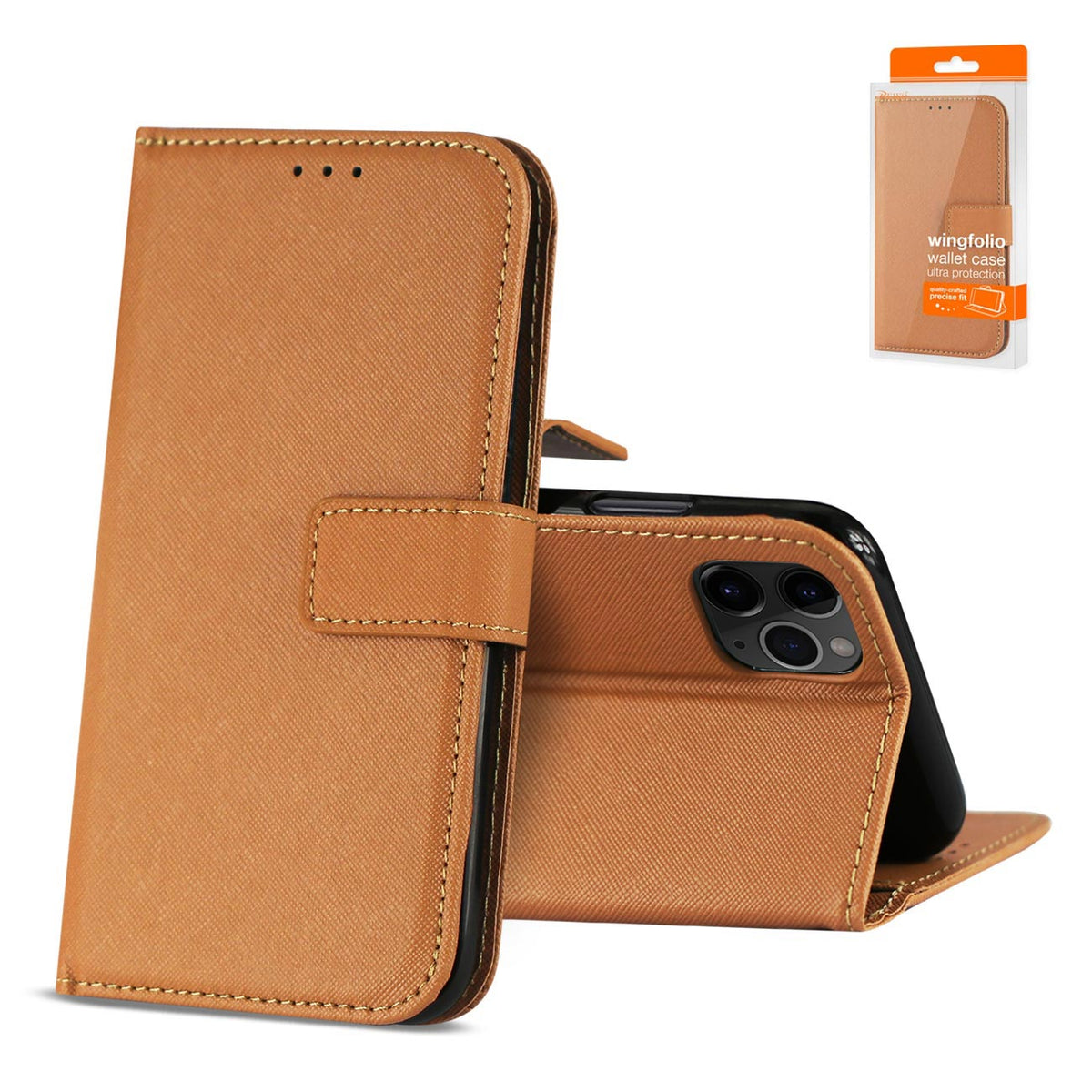 IPHONE 11 PRO Compatible APPLE IPHONE 11 PRO 3-In-1 Wallet Case In BROWN - Ultra-Slim Protection by