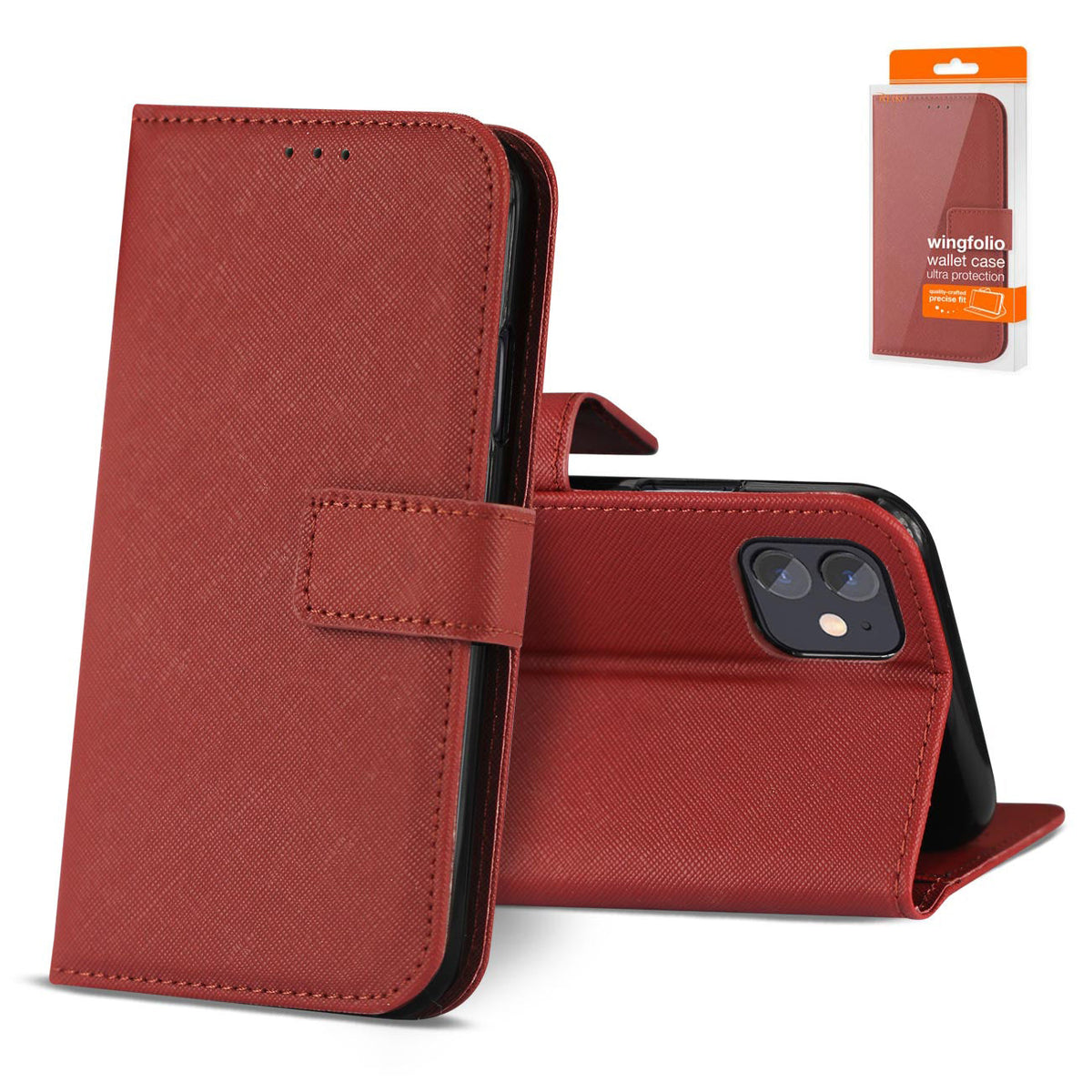 IPHONE 12 MINI Compatible Slim Stand Case with Card Holder Slots APPLE IPHONE 12 MINI In Red - Premium Protection by