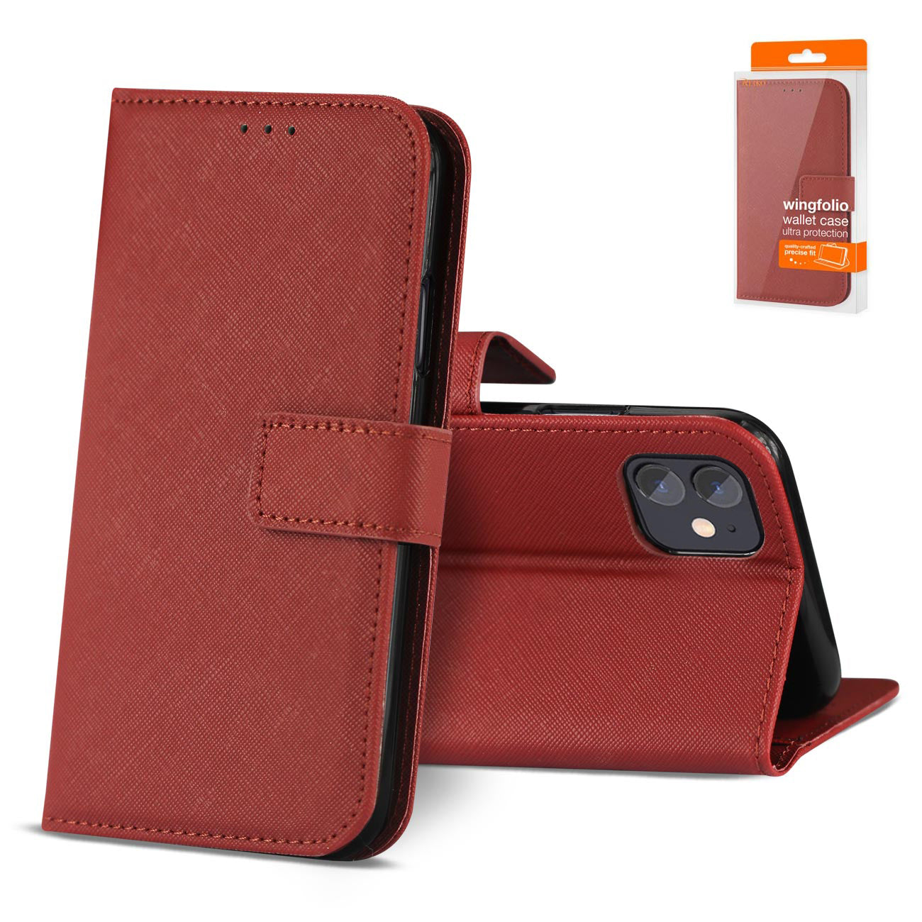 IPHONE 12 MINI Compatible Slim Stand Case with Card Holder Slots APPLE IPHONE 12 MINI In Red - Premium Protection by