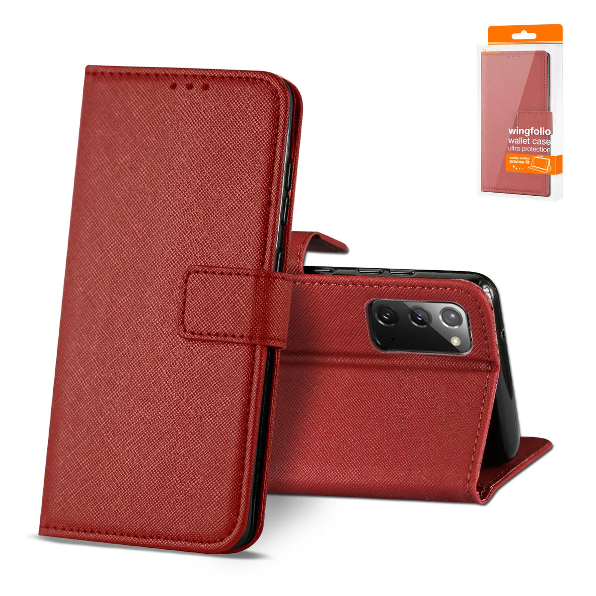 Slim Stand Case with Card Holder Slots SAMSUNG GALAXY NOTE 20 In Red - Heavy Duty & Reliable