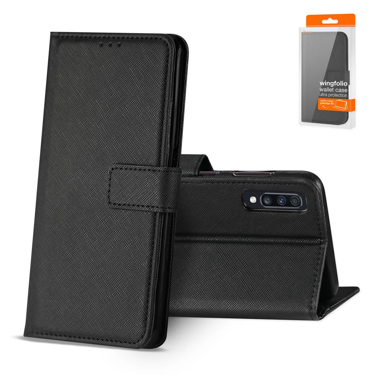 SAMSUNG GALAXY A70 3-In-1 Wallet Case In BLACK - Shockproof & Reliable