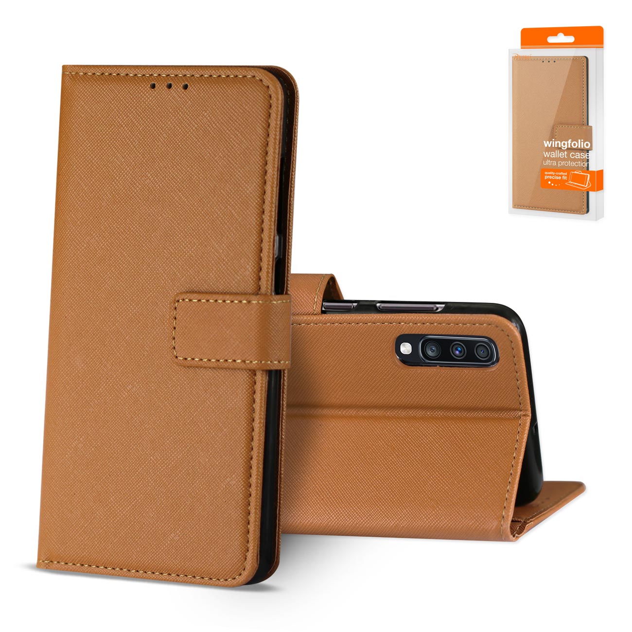 SAMSUNG GALAXY A70 3-In-1 Wallet Case In BROWN - Ultra-Slim & Reliable