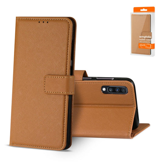 SAMSUNG GALAXY A70 3-In-1 Wallet Case In BROWN - Ultra-Slim & Reliable