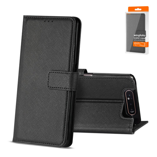 SAMSUNG GALAXY A80 3-In-1 Wallet Case In BLACK - Ultra-Slim & Reliable
