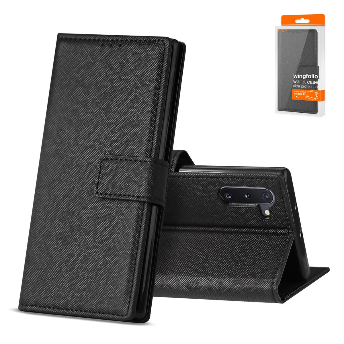 SAMSUNG GALAXY NOTE 10 3-In-1 Wallet Case In BLACK - Ultra-Slim & Reliable