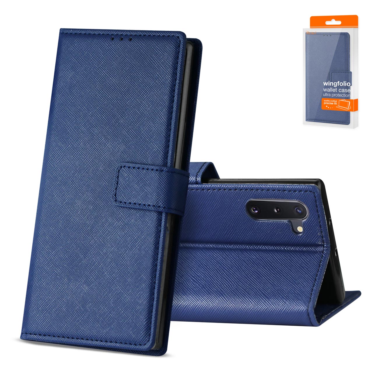 SAMSUNG GALAXY NOTE 10 3-In-1 Wallet Case In BLUE - Crystal Clear & Reliable