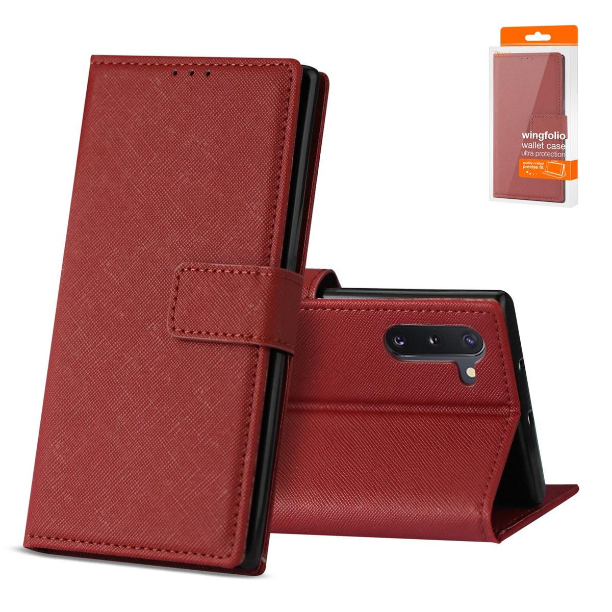 SAMSUNG GALAXY NOTE 10 3-In-1 Wallet Case In RED - Shockproof & Reliable