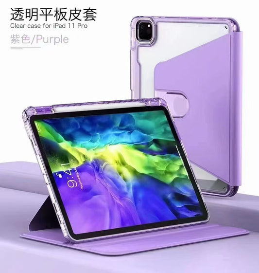 PU Leather Case (Purple) For iPad 10.9 inches 2022 360 Degree Rotate Cover Stand and pencil holder - Shockproof & Reliable