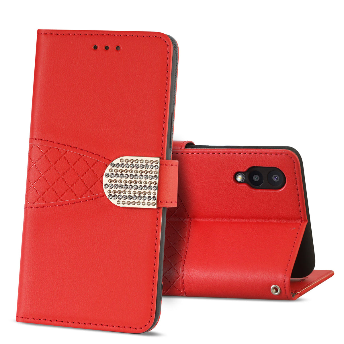 Samsung Galaxy A02 3-In-1 Wallet Case In Red - Ultra-Slim & Reliable
