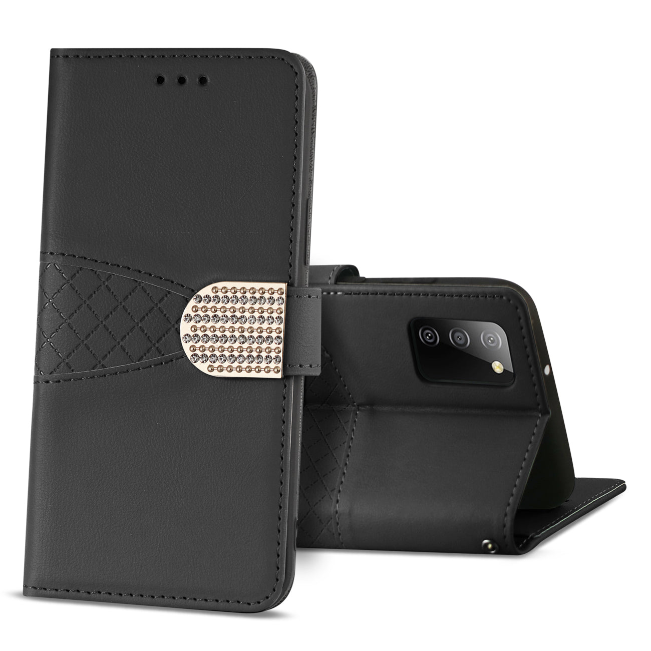 Samsung Galaxy A02S 3-In-1 Wallet Case In Black - Heavy Duty & Reliable