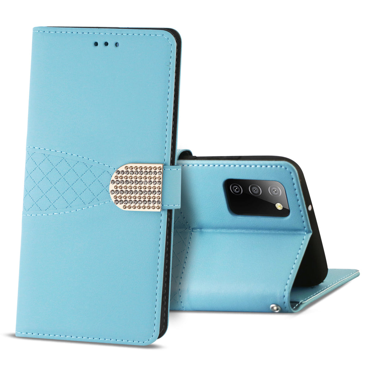 Samsung Galaxy A02S 3-In-1 Wallet Case In Blue - Crystal Clear & Reliable