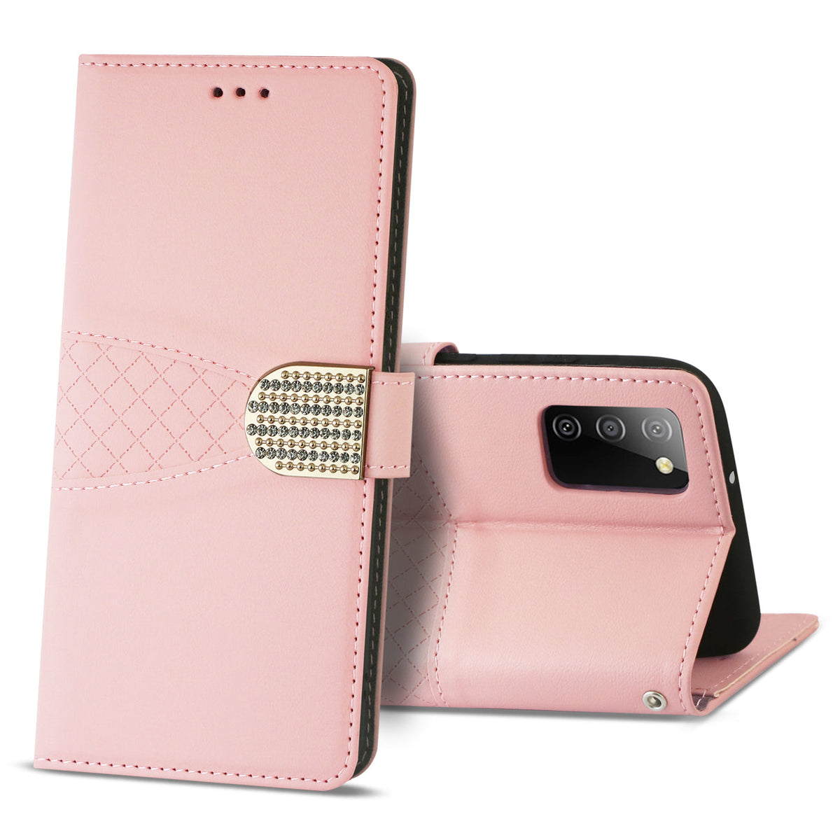 Samsung Galaxy A02S 3-In-1 Wallet Case In Pink - Crystal Clear & Reliable