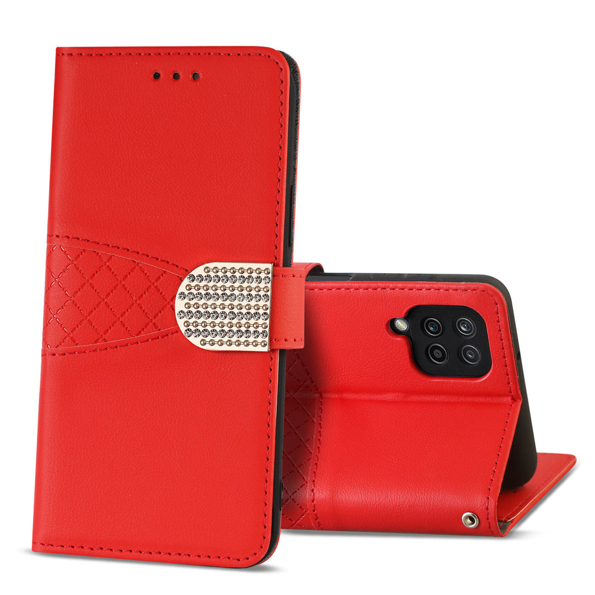 Samsung Galaxy A12 5G 3-In-1 Wallet Case In Red - Shockproof & Reliable