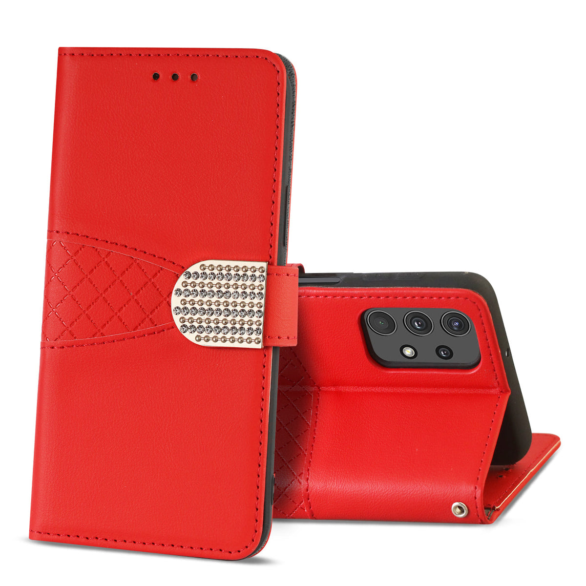 Samsung Galaxy A32 5G 3-In-1 Wallet Case In Red - Crystal Clear & Reliable