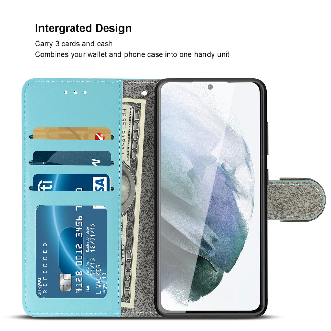 3-In-1 Wallet CaseSAMSUNG GALAXY S21/S30 PLUS In Blue - Shockproof & Reliable