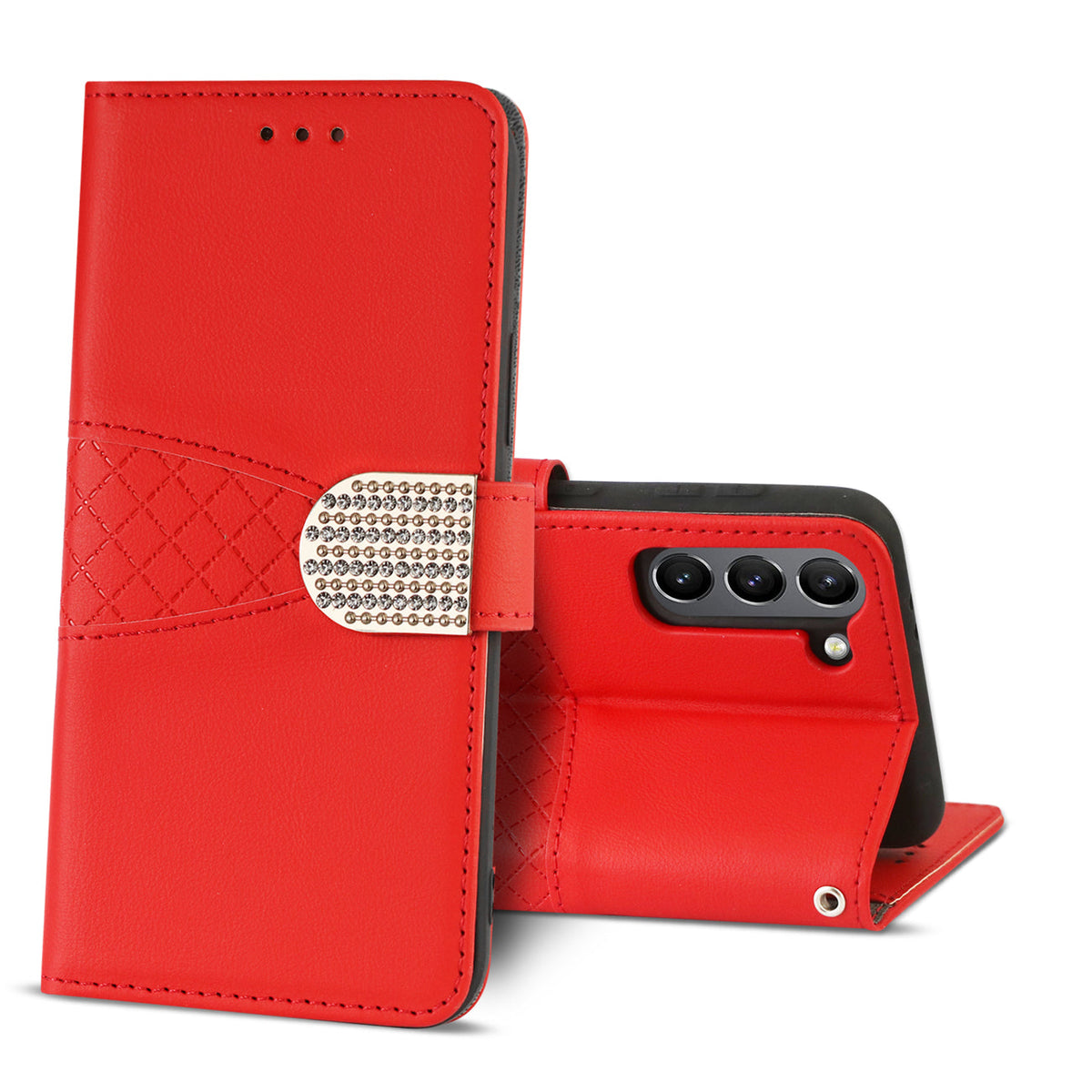 3-In-1 Wallet CaseSAMSUNG GALAXY S21/S30 In Red - Durable & Reliable