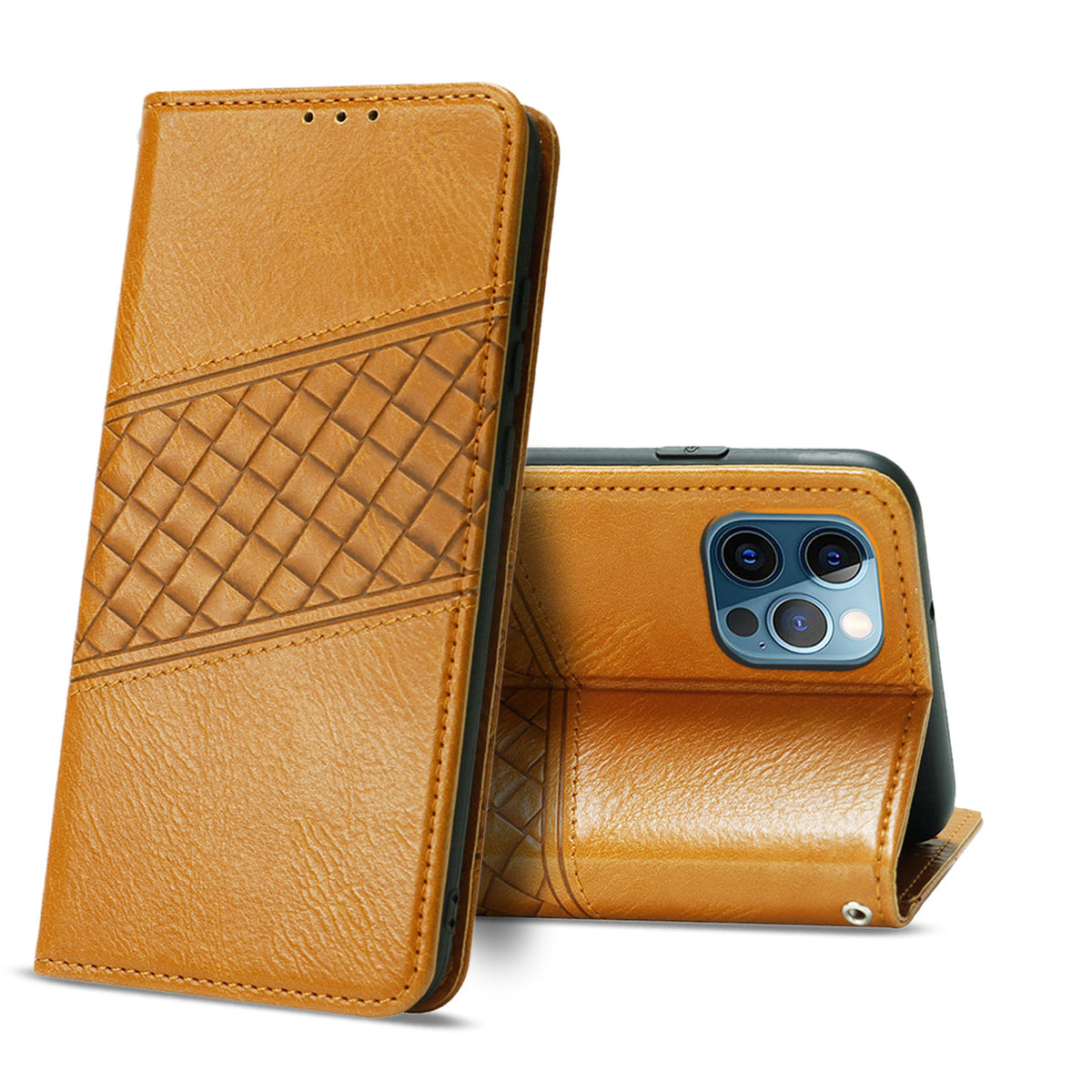 iPhone 12 Pro Compatible Apple iPhone 12 Pro 3-In-1 Wallet Case In Brown - Heavy Duty Protection by