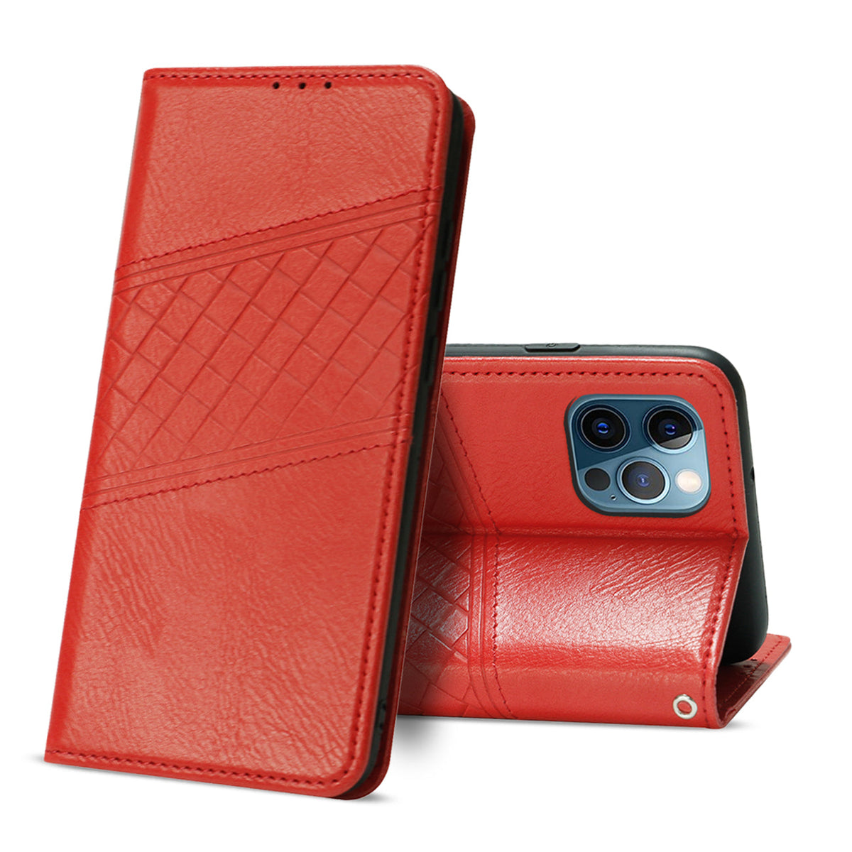 iPhone 12 Pro Compatible Apple iPhone 12 Pro 3-In-1 Wallet Case In Red - Durable Protection by