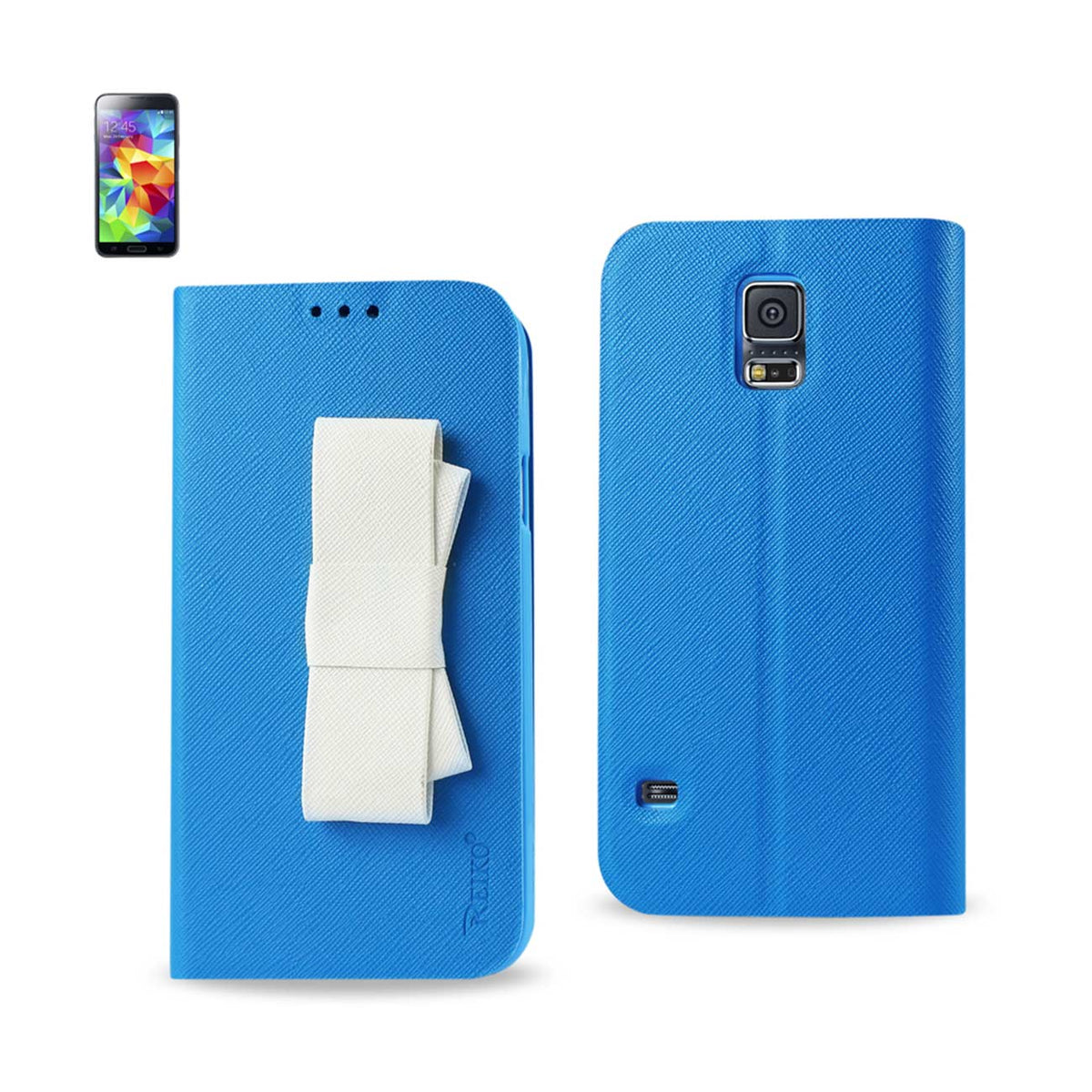 SAMSUNG GALAXY S5 FOLIO WALLET CASES-BLUE WHITE (FC30-SAMS5BLWH) - Ultra-Slim & Reliable