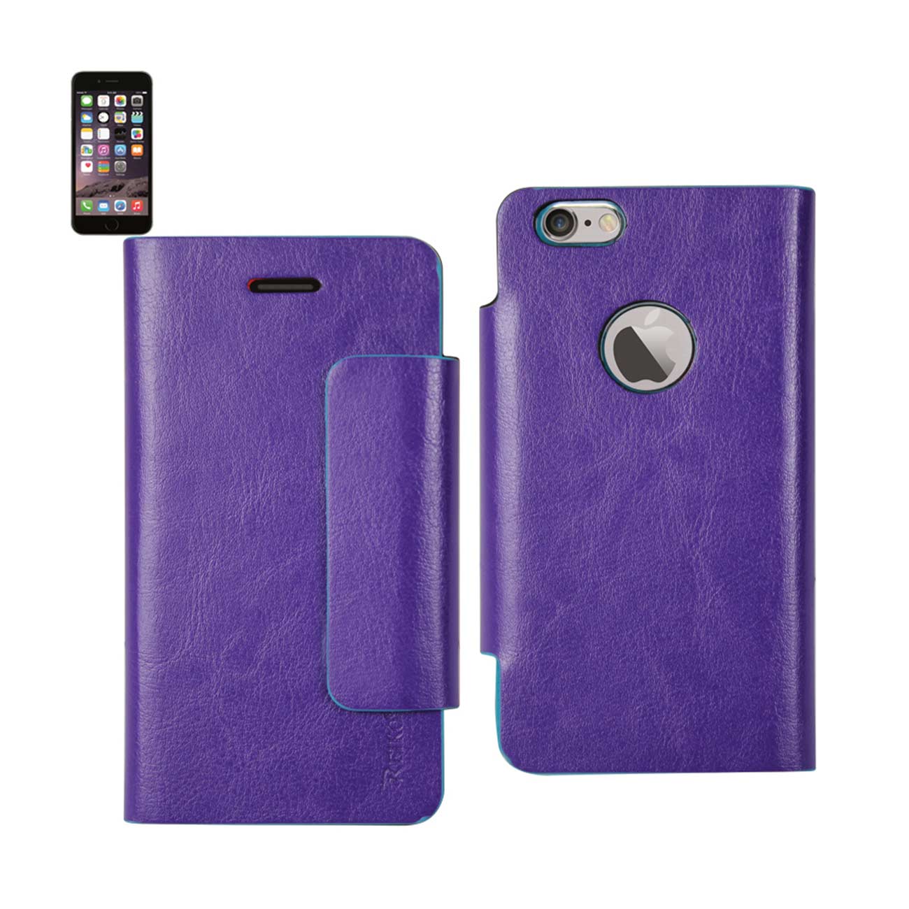 IPHONE 6 PLUS DUAL COLOR FLIP FOLIO WALLET CASE IN BLUE PURPLE (FC31-IPH6PLSBLPP) - Ultra-Slim & Reliable