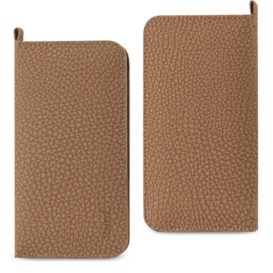IPHONE 6 PLUS Compatible UNIVERSAL WALLET PHONE CASE IPHONE 6 PLUS/ 6S PLUS/ 7 PLUS/ SAMSUNG GALAXY S8 EDGE WITH SIDE POCKETS AND MAGNETIC FLAP IN BROWN (6.37X3.21X0.43 INCHES SLIM) (FC33-643204BR) - Heavy Duty Protection by