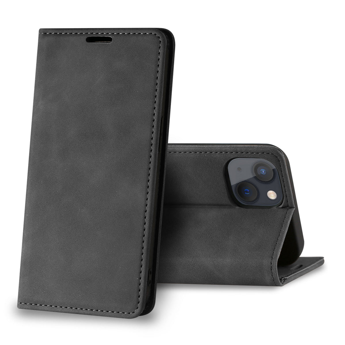 iPhone 13 Mini Compatible Magnetic wallet Leather phone case For Apple iPhone 13 Mini (Black) (FC34-IPH13MINIBK) - Premium Protection by