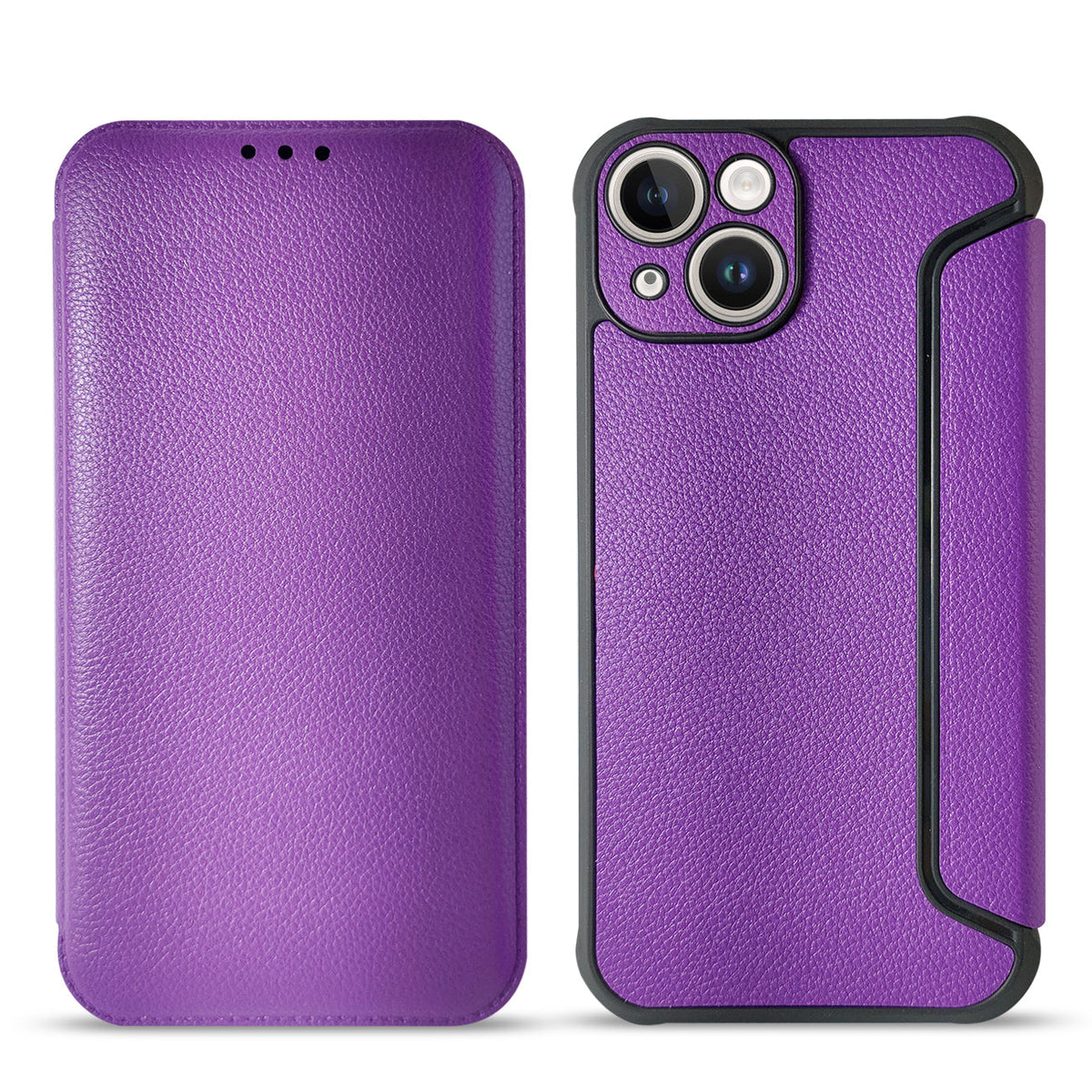 iPhone 14 Plus Compatible Magnetic wallet Leather phone case For Apple iPhone 14 Plus In Purple (FC36-IPH14PLUSPP) - Heavy Duty Protection by