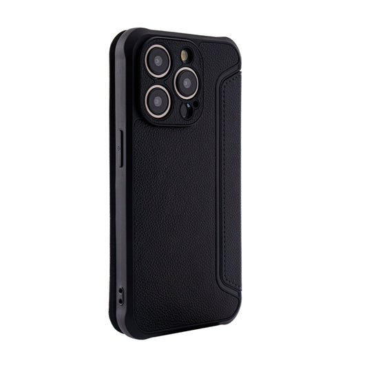 iPhone 15 PRO Compatible Magnetic wallet Leather phone case For Apple iPhone 15 PRO In Black (FC36-IPH15PROBK) - Crystal Clear Protection by
