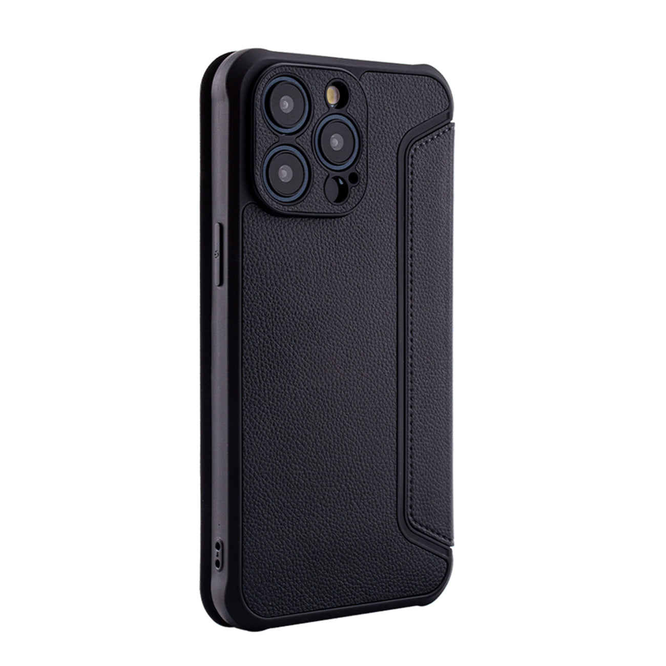 iPhone 15 PRO Compatible Magnetic wallet Leather phone case For Apple iPhone 15 PRO MAX In Black (FC36-IPH15PROMAXBK) - Ultra-Slim Protection by