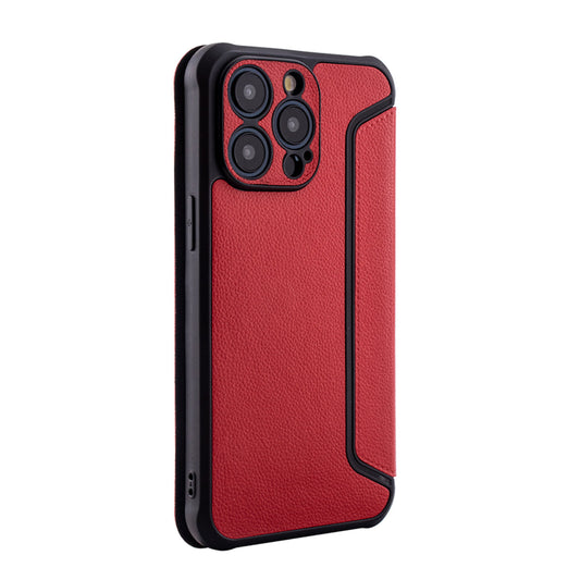 iPhone 15 PRO Compatible Magnetic wallet Leather phone case For Apple iPhone 15 PRO MAX In Red (FC36-IPH15PROMAXRD) - Ultra-Slim Protection by