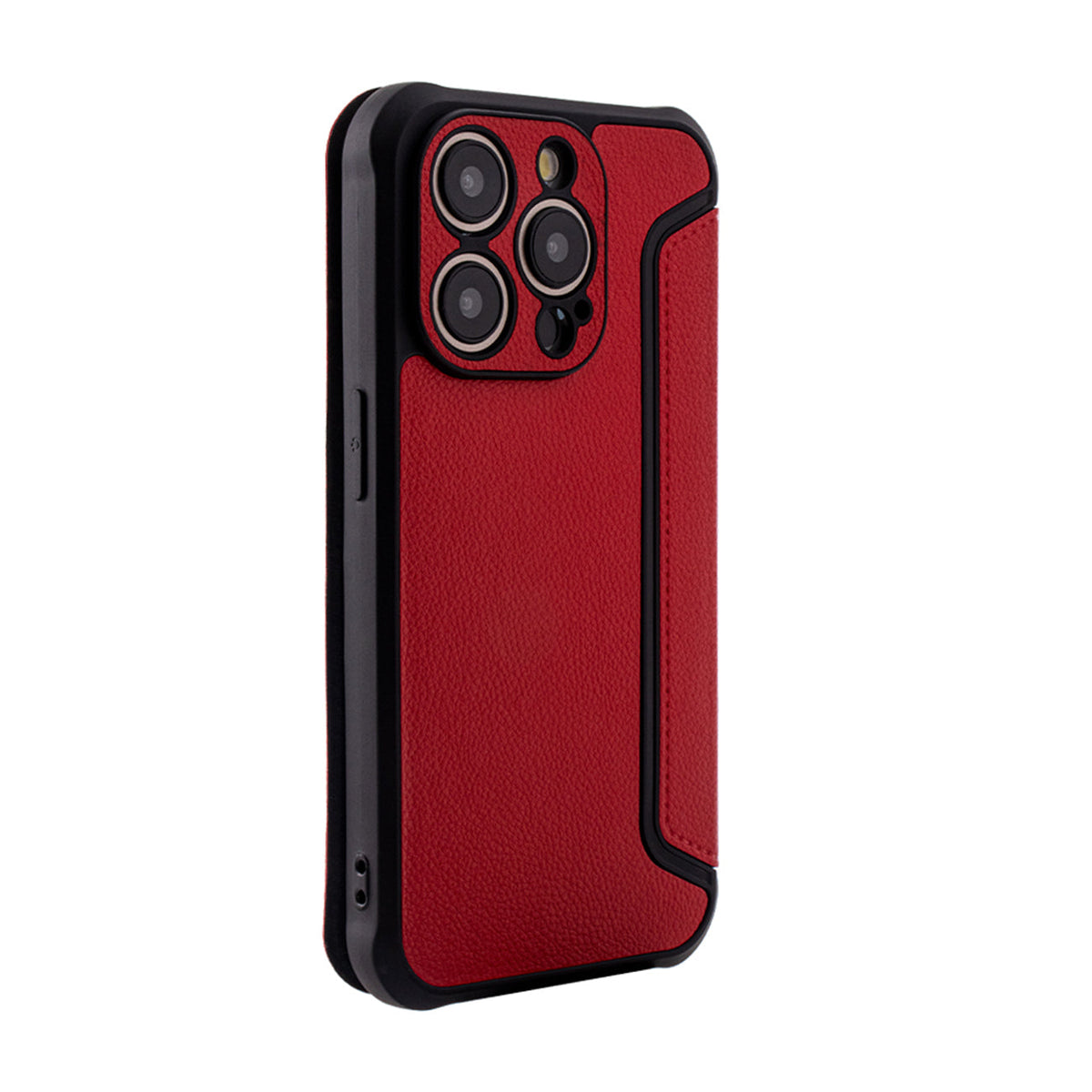 iPhone 15 PRO Compatible Magnetic wallet Leather phone case For Apple iPhone 15 PRO In Red (FC36-IPH15PRORD) - Shockproof Protection by